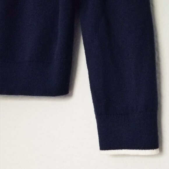 Boden Estelle Henley Sweater S Polo Collar Navy Blue Cotton Wool Blend Preppy - Picture 13 of 16